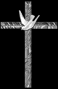 Крест с голубкой - картинки для гравировки
